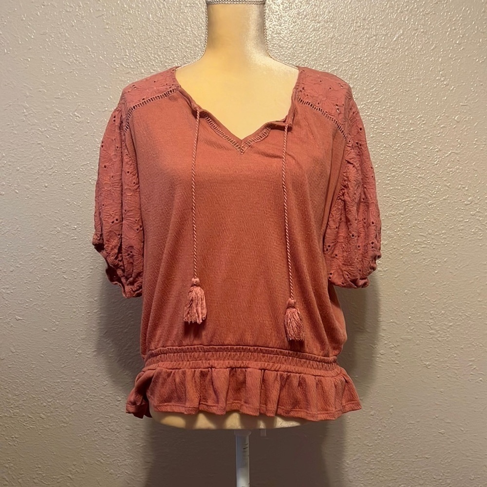 𝅺est 1946 Pink Boho Top Size XL‎